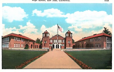 #ad Postcard CA San Jose California High School White Border Vintage PC J6085 $3.00