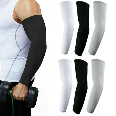 #ad 5 Pairs Cooling Arm Sleeves Cover UV Sun Protection Sports Outdoor For Men Women $10.49