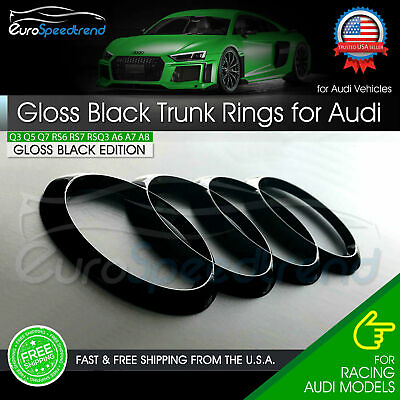 Audi Gloss Black Rings Trunk Liftgate Emblem Rear Logo Badge Q3 Q5 Q7 A6 A8 SQ5 $15.99