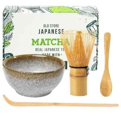 #ad KAISHANE Japanese Matcha Whisk Set Matcha Tea Ceremony Set of 4 Including 100 Pr $31.96