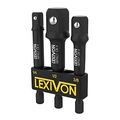 #ad LEXIVON Impact Grade Socket Adapter Set 3quot; Extension Bit With Holder 3 Piece $11.90