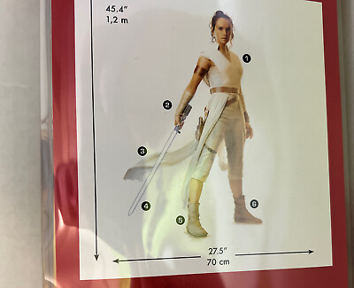 #ad New Licensed STAR WARS Episode IX Rey Giant Wall Decals Star Wars Stickers Decor $12.00