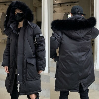 #ad Men#x27;s Winter Padded Hooded Overcoat Outwear Thickened Cotton Quilted Jacket Warm $112.75