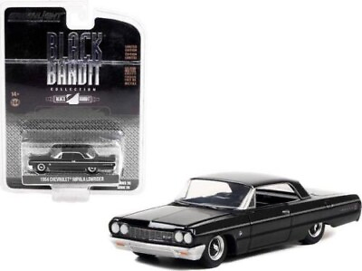#ad 1964 Chevrolet Impala Lowrider Black with Silver Stripes Black Bandit Series 26 $7.99