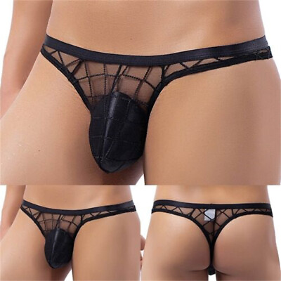 #ad Mens Lace Thong G String Briefs Sissy Pouch Panties Bikini Underwear Lingerie C $6.28