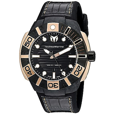 Technomarine Men#x27;s Reef Black Dial Watch 514002 $209.07