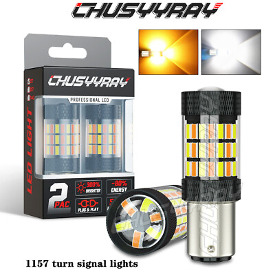 #ad 1157 White Amber Switchback LED Turn Signal DRL Light Bulbs For Suzuki Hayabusa $15.57