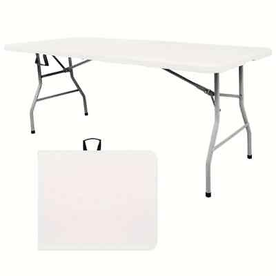 #ad 6FT FOLDING TABLE OUTDOOR PICNIC TABLE Portable Camping Table $44.20
