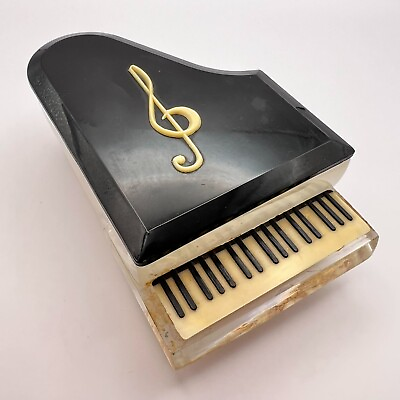 #ad Jewelry Box Piano Plastic1950#x27;s Vintage USSR Home Decor Black amp; Beige Beautiful $100.00