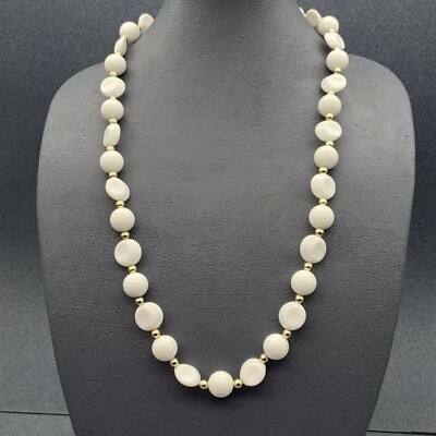 White Gold Retro Necklace Organic Round Spacers $16.00
