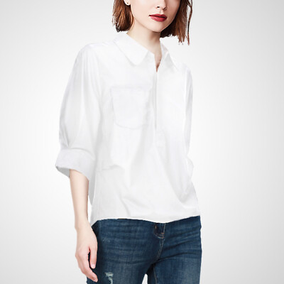#ad Fashion White Shirt Women#x27;s 2024 Summer New OL Formal Shirts Casual Loose Tops $87.98