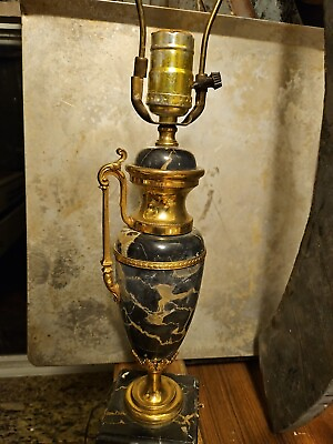 #ad Fine Neoclassical Style Marble and Brass Urn Shaped Vase Accent lamp Mid 20th c. $185.00