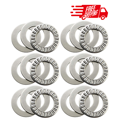 6sets Thrust Needle Roller Bearings Two Washers 3 4 Heat Resistance Steel Roller $12.02