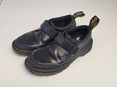 #ad Dr Martens Ethan J Shoes Black Leather Boys Kid Size 2 Strap Loafer Dressy $32.00