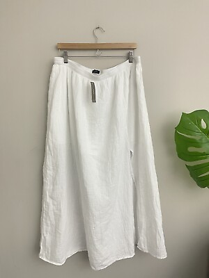 J.Crew Skirt Side Slit Soft Gauze Pull On Maxi Skirt White Size XXL $55.99
