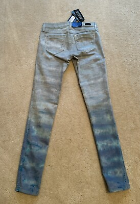NWT BLEULAB Straight Leg Coated Denim size 25 Reversible Skinny Jeans $29.99