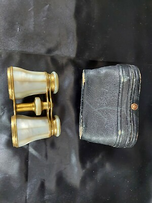 #ad Vintage Lemaire of Paris Mother of Pearl French Opera binoculars amp; Original Case $150.00