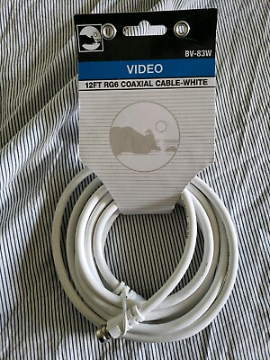 #ad Black Point Products Inc Bv 083 White 12#x27; Rg6 White High Definition Coaxial Cabl $9.00