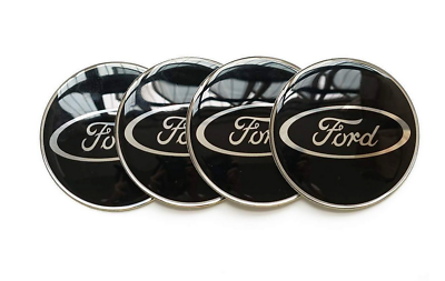 #ad 4pcs For Ford Wheel Center Stickers 65mm Hub Rim Stickers Emblem Badge Black $30.99
