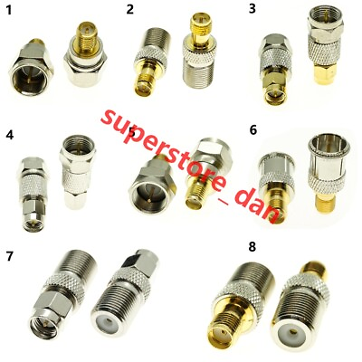 #ad 1Pcs F type To SMA Male RPSMA Female RF Connector Adapter Test Converter Kit Set $1.33