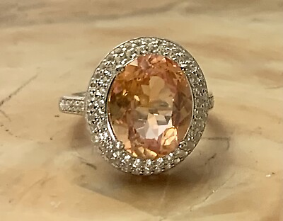 #ad Gorgeous Certified Natural Bi Color Padparadscha Sapphire 925 Silver Ring Sz 7 $170.00