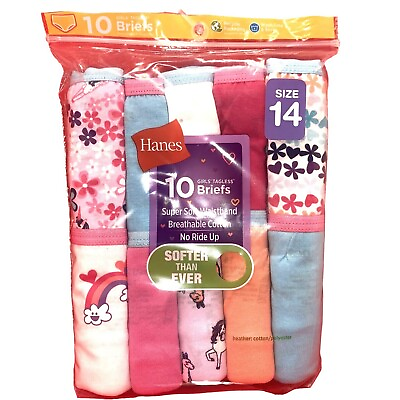 Hanes Girls Briefs Underwear Multipack Assorted 10 Pack MultiColor Size 14 #ad $9.00