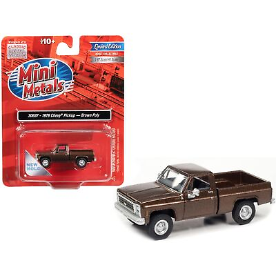 #ad 1979 Chevrolet Fleetside Pickup Truck Brown Metallic 1 87 HO Scale Model Ca... $25.99