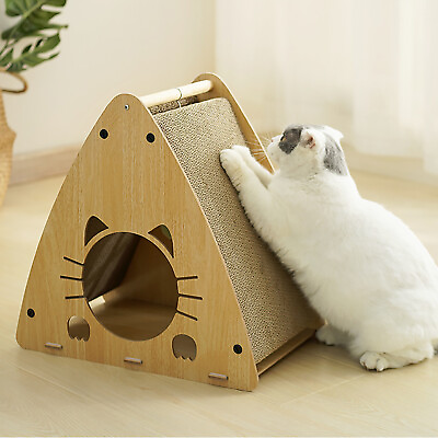 #ad Big Cat Scratcher Bed Lounge Corrugated Cardboard Cats Scratching Board House US $36.99