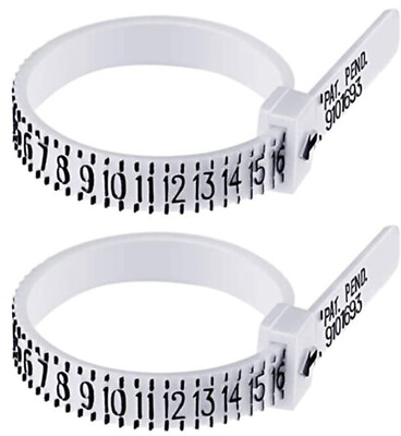 #ad 2 Pack Ring Sizer Measure Tool Gauge Plastic Finger Sizing Finder Reusable 1 17 $1.99