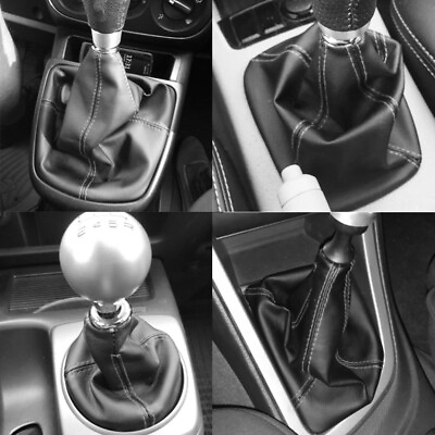 Gear Shifter Shift Knob Gaiter Boot Cover Universal Car Stitch PU Leather Manual $7.59