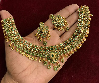 #ad High Quality Plated Ad cz Neckless Set Indian Bollywood Bridal Party Wedding w57 $47.91