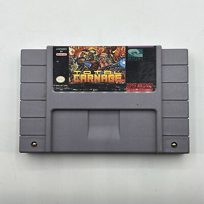 #ad Total Carnage Super Nintendo Entertainment System SNES Cartridge Only $21.87