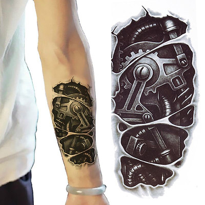 #ad 3D Waterproof Robot Arm Temporary Tattoo Stickers Body Art Removable Tatoo .MF $2.76