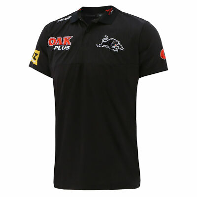 PENRITH PANTHERS 2021 NRL TEAM MENS MEDIA POLO BLACK RUGBY LEAGUE O#x27;NEILLS AU $79.99