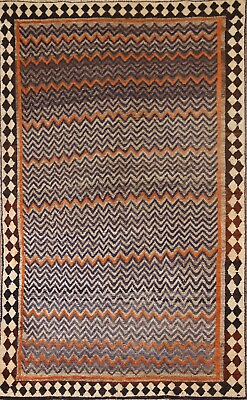 #ad Vintage Chevron Gabbeh Tribal Area Rug 4#x27;x7#x27; Wool Hand knotted Nomadic Carpet $607.88
