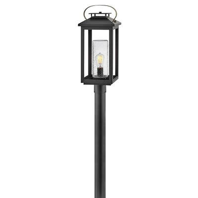 #ad 1 Light Medium Outdoor Low Voltage Post or Pier Mount Lantern Black Finish E26 $253.95