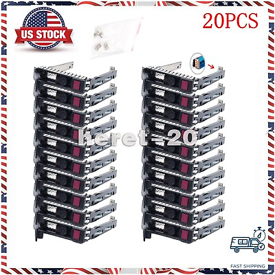 #ad 20PCS SFF 2.5quot; HDD Tray Caddy 651687 001 For HP Gen8 Gen9 DL380p DL388 DL360p $182.00