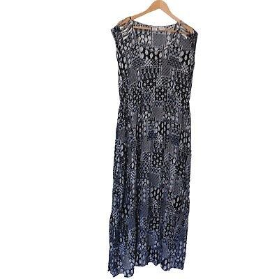 Vintage Womens Maxi Dress Sleeveless Slip Patio Muumuu Patchwork Size XL Rayon #ad $26.99