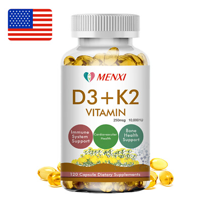 #ad Qty120 Caps Vitamin K2 MK7 with D3 10000IU BioPerine Capsules Immune Health $12.11