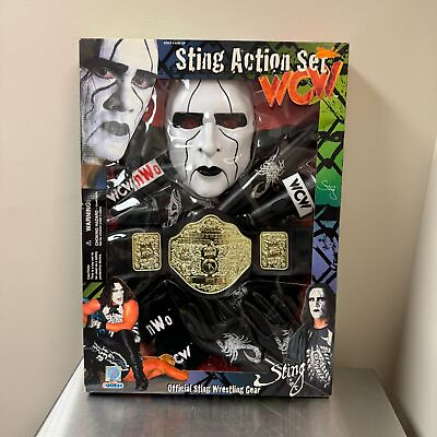 #ad VTG WCW Sting Action Set Costume Playset 1998 Manley Toy Quest Wrestling $118.95