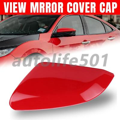#ad Red Driver Left Side Mirror Cap Replacement Cover For 2016 2021 Honda CIVIC $18.98