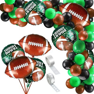 #ad 97 Pieces Football Balloons Set 6 Pieces Football Field Foil Balloons 90 Piece $23.99