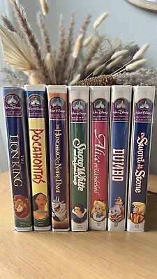 #ad Disney VHS Masterpiece Collection Lot Of 7 Lion King Dumbo Snow White Etc. $8.99