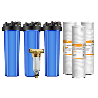 #ad 20 Inch Whole House Water Filter Housing System CTO Carbon Filtration Cartridge $55.99