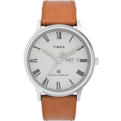 Timex Waterbury Classic Day Date 40mm Leather Strap Watch TW2V73600 $75.07