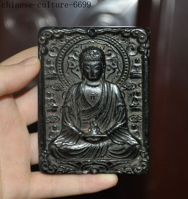 #ad Tibetan Meteorite iron Shakyamuni Sakyamuni Amitabha Thangka bi hanging wall $24.65