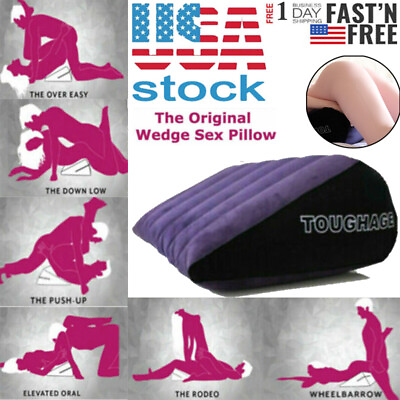 #ad TOUGHAGE Sex Inflatable Pillow Position Cushion Couple Love Aid Bounce Furniture $13.59