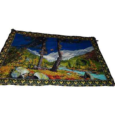 #ad Wall Rug Art Tapestry Forest Mountains Snow $69.00