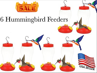 Hummingbird Feeders 6 PK Lot 16 oz Each Nectar Bird Feeders Outdoor Lightweight #ad $27.99