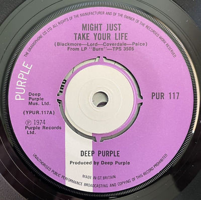 #ad Deep Purple – Might Just Take Your Life PUR 117 7quot; Vinyl Record Single 1974 GBP 10.00